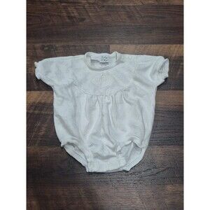 Baby Dior White  Short Sleeve Romper One Piece small Up To 13lbs. Vintage